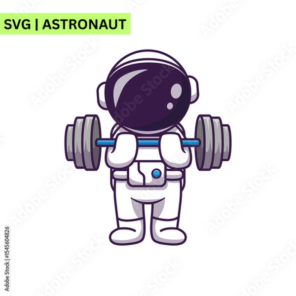 Fototapeta A dynamic astronaut illustration featuring an astronaut floating in zero gravity, surrounded by swirling galaxies and stars, symbolizing adventure and exploration.
