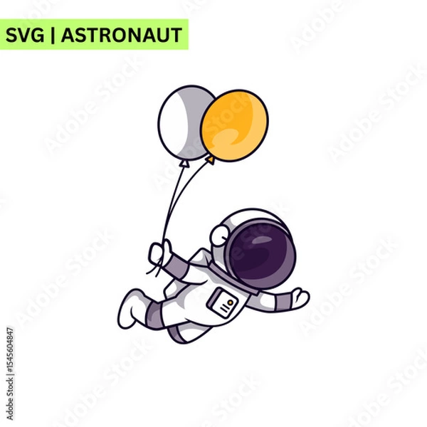 Fototapeta A modern astronaut vector design showcasing an astronaut with a futuristic space helmet, representing innovation and the quest for discovery in a sleek style.