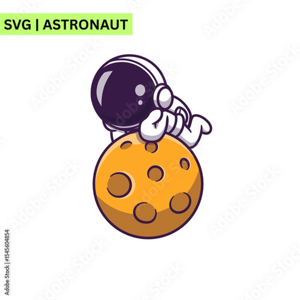 Obraz A modern astronaut vector design showcasing an astronaut with a futuristic space helmet, representing innovation and the quest for discovery in a sleek style.