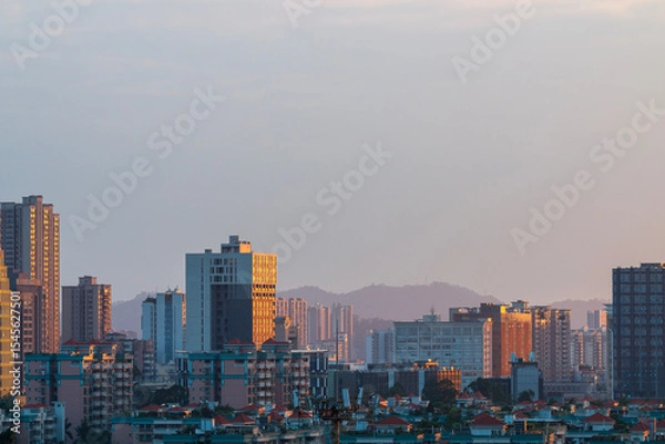 Fototapeta guangzhou skyline at sunset