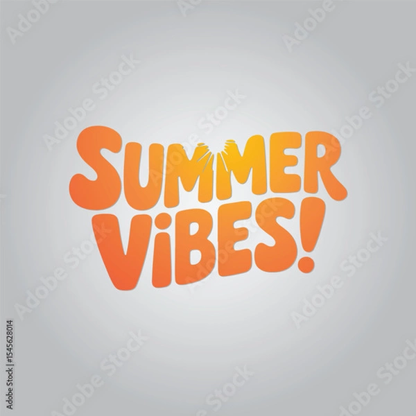 Obraz Summer Vibes Lettering Calligraphy Typography Quote t-shirt Vector Design Template