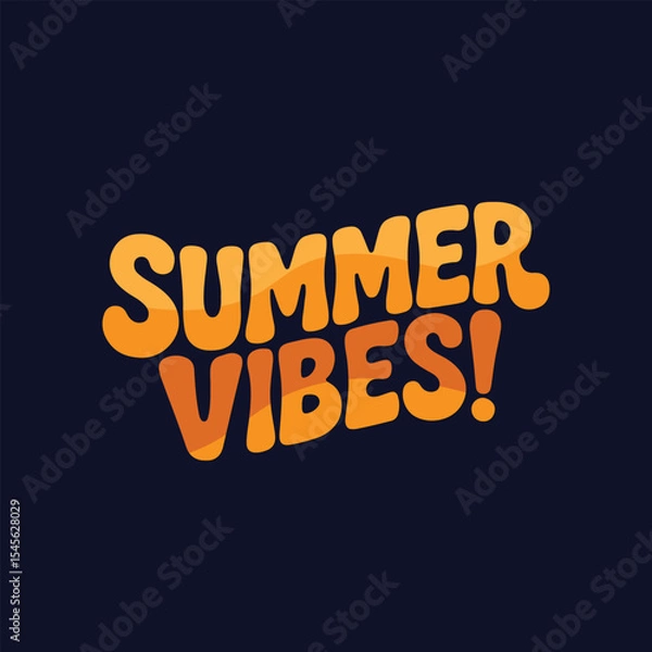 Obraz Summer Vibes Lettering Calligraphy Typography Quote t-shirt Vector Design Template