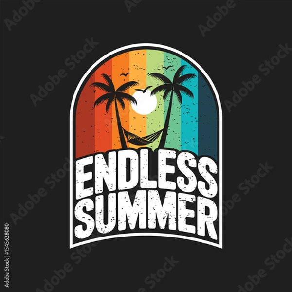 Obraz Endless Summer Lettering Calligraphy Typography Quote t-shirt Vector Design Template