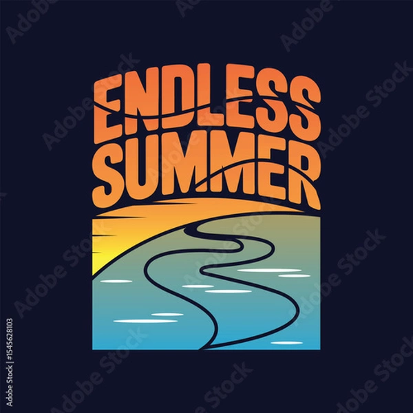 Obraz Endless Summer Lettering Calligraphy Typography Quote t-shirt Vector Design Template