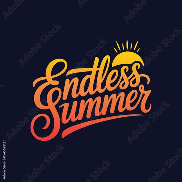 Obraz Endless Summer Lettering Calligraphy Typography Quote t-shirt Vector Design Template