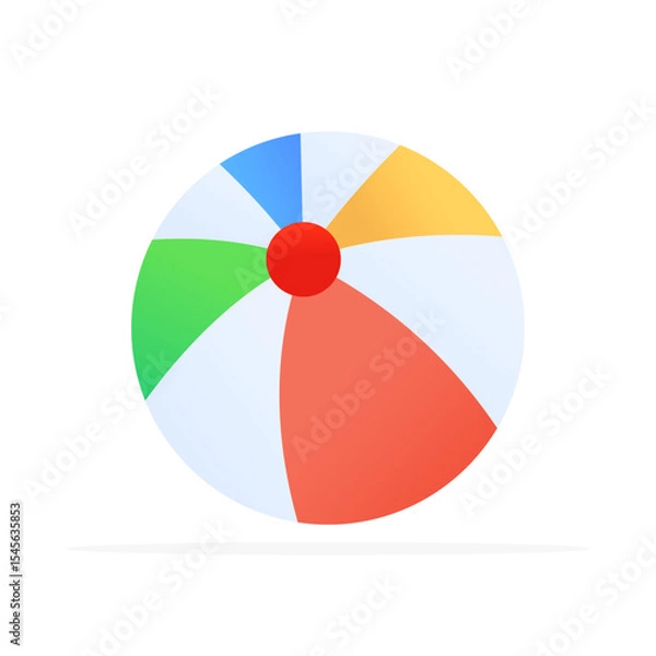 Fototapeta beach ball icon, colored flat vector. modern and minimalist design