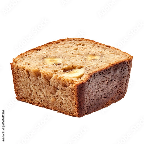 Fototapeta Slice of Banana Bread with Visible Banana Pieces