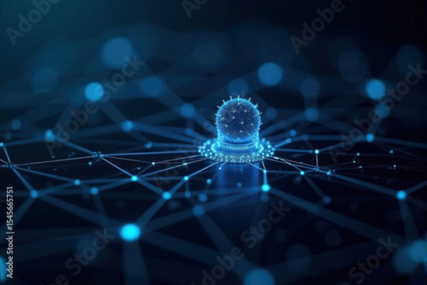 Obraz Abstract 3D illustration of a futuristic digital network