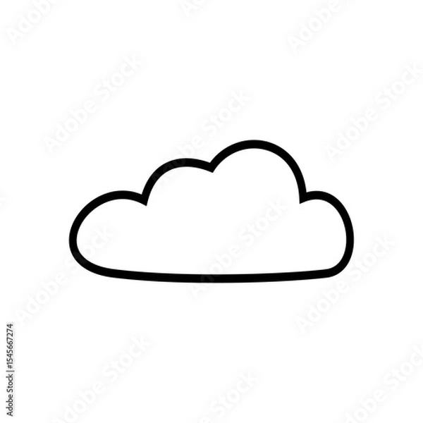 Obraz Cloud stroke vector icon, Cute cloud on cartoon concept,  Cloudy vector icon for digital use