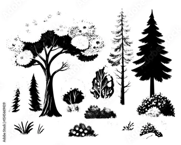 Fototapeta set of trees