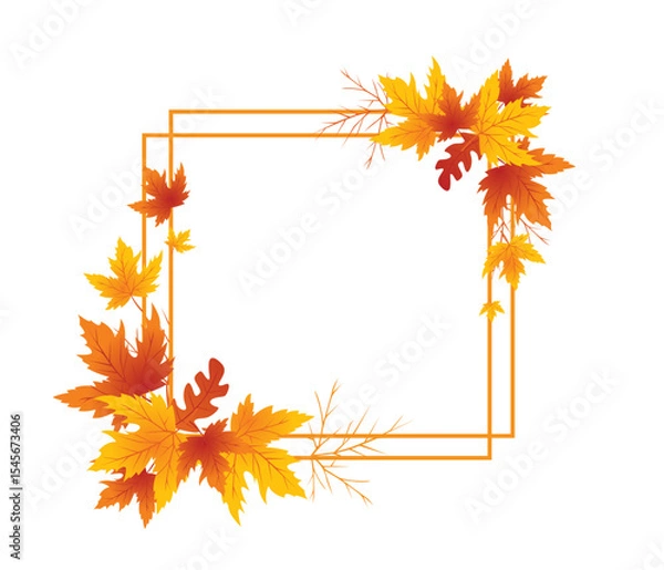 Fototapeta Autumn Leaves Background, Hand Drawn Flat Autumn Background, Maple Leaf Autumn Background