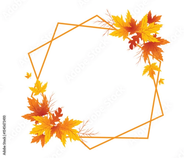 Fototapeta Autumn Leaves Background, Hand Drawn Flat Autumn Background, Maple Leaf Autumn Background