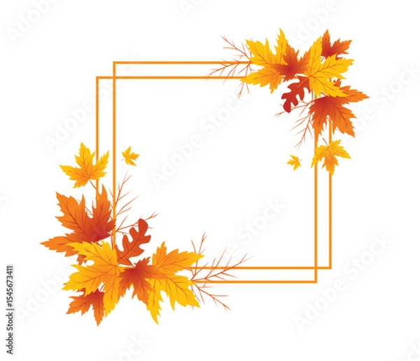 Fototapeta Autumn Leaves Background, Hand Drawn Flat Autumn Background, Maple Leaf Autumn Background
