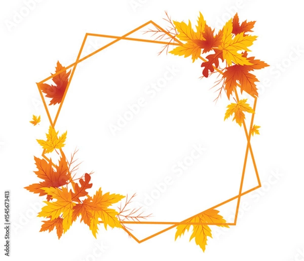 Fototapeta Autumn Leaves Background, Hand Drawn Flat Autumn Background, Maple Leaf Autumn Background