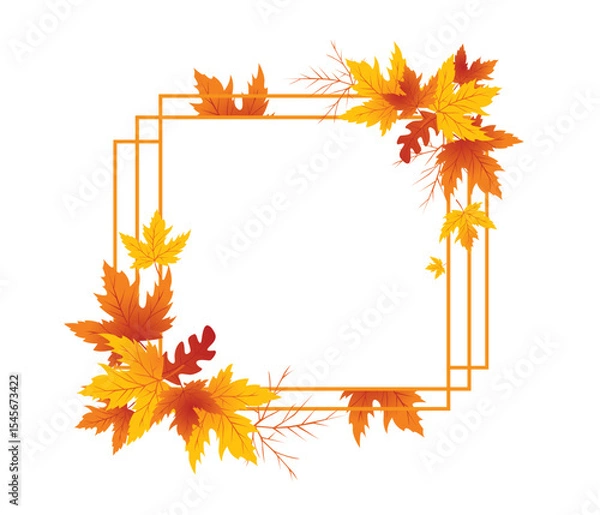 Fototapeta Autumn Leaves Background, Hand Drawn Flat Autumn Background, Maple Leaf Autumn Background