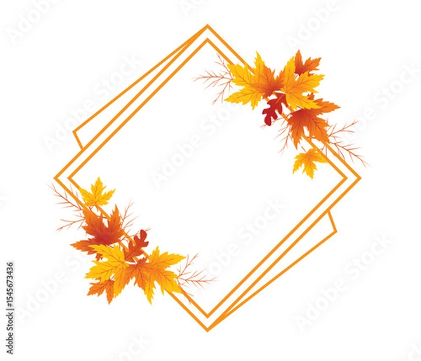 Fototapeta Autumn Leaves Background, Hand Drawn Flat Autumn Background, Maple Leaf Autumn Background
