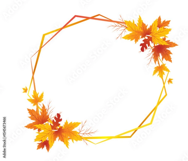 Fototapeta Autumn Leaves Background, Hand Drawn Flat Autumn Background, Maple Leaf Autumn Background