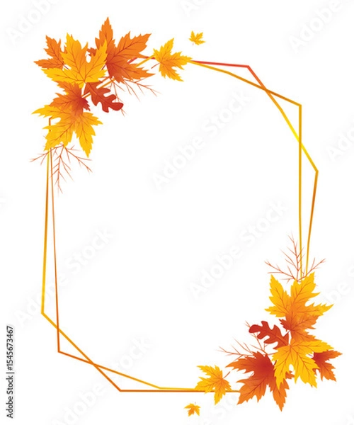 Fototapeta Autumn Leaves Background, Hand Drawn Flat Autumn Background, Maple Leaf Autumn Background