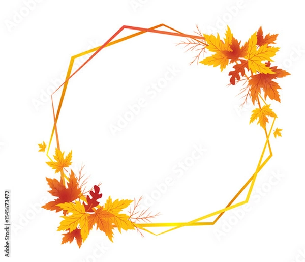 Fototapeta Autumn Leaves Background, Hand Drawn Flat Autumn Background, Maple Leaf Autumn Background
