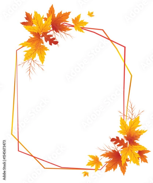 Fototapeta Autumn Leaves Background, Hand Drawn Flat Autumn Background, Maple Leaf Autumn Background