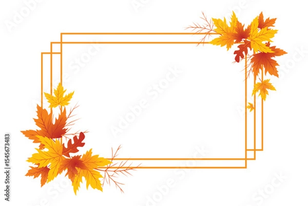 Fototapeta Autumn Leaves Background, Hand Drawn Flat Autumn Background, Maple Leaf Autumn Background