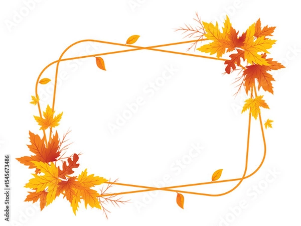 Fototapeta Autumn Leaves Background, Hand Drawn Flat Autumn Background, Maple Leaf Autumn Background