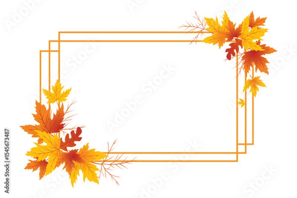 Fototapeta Autumn Leaves Background, Hand Drawn Flat Autumn Background, Maple Leaf Autumn Background