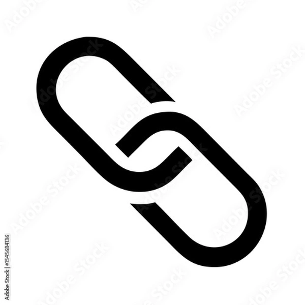 Obraz Black chain link icon symbolizing connection and collaboration  