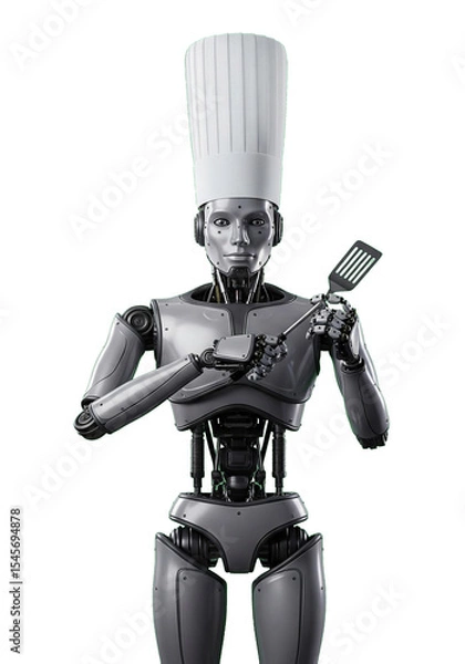 Obraz Robot chef holding a spatula