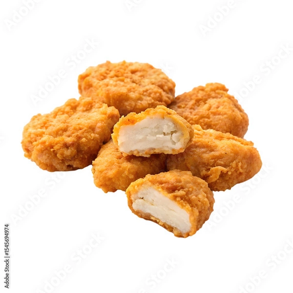Obraz Fried Chicken Nuggets isolated on a transparent background