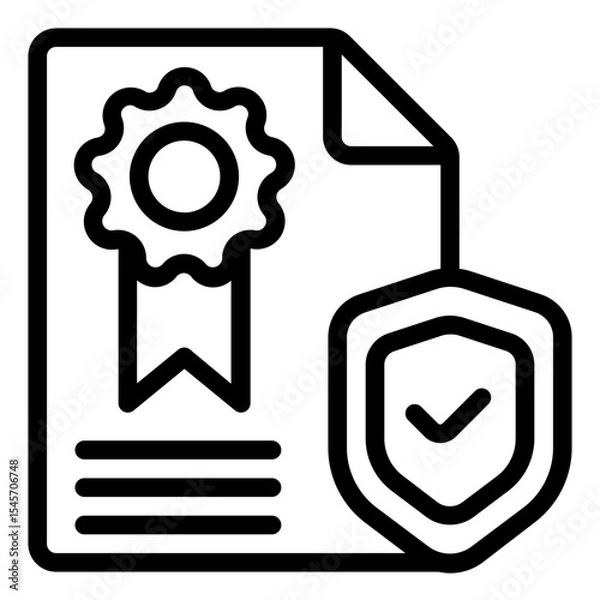 Obraz Copyright Icon in Line Style