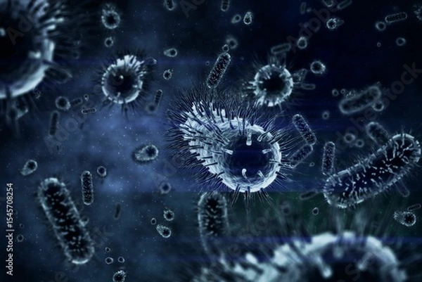 Fototapeta Digital image of bacterium