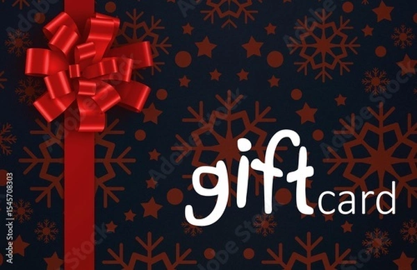 Obraz Gift card with festive bow