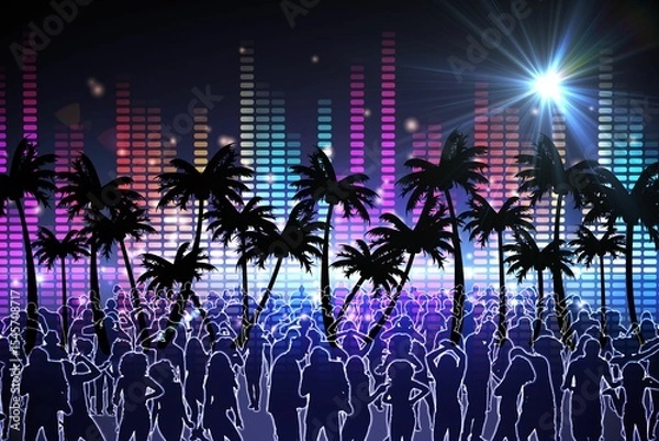 Obraz Digitally generated cool nightlife background