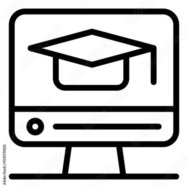 Fototapeta Elearning Icon in Line Style