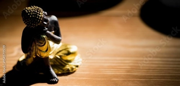 Obraz Close-up of statue on wooden floor
