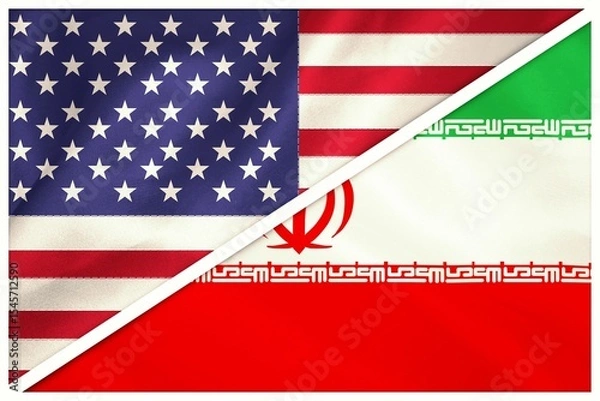 Obraz Flags of Iran and America