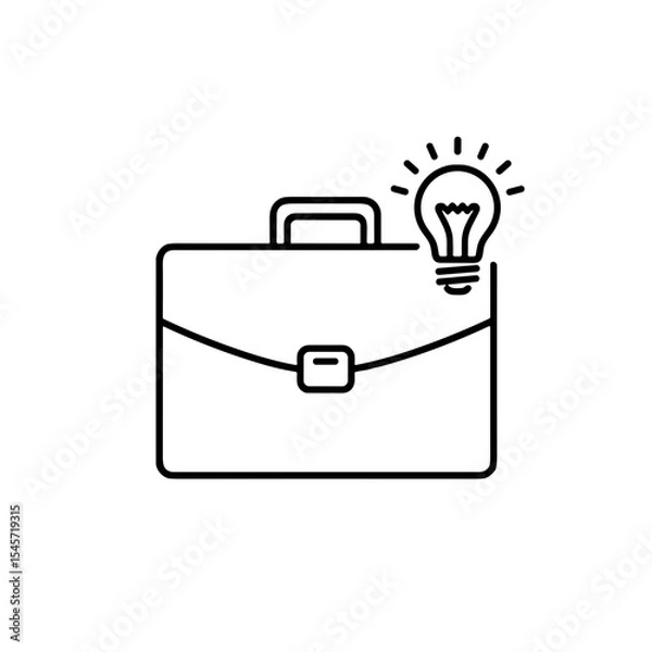 Fototapeta Briefcase with lightbulb symbolizing business ideas and creativity  