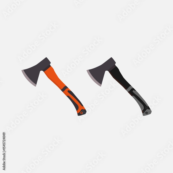 Obraz Wood cutter Axes  vector isolated on white background.