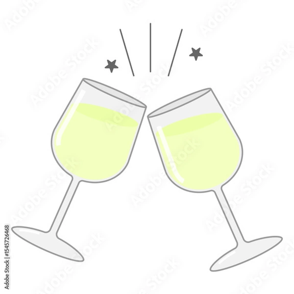 Obraz 乾杯しているシャンパンのイラスト素材