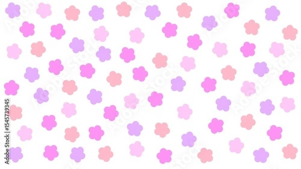 Fototapeta Cute background with colorful flowers
