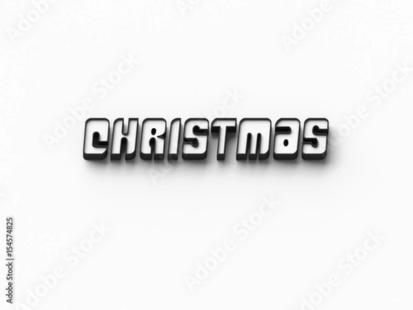Fototapeta 3D RENDERING WORDS 'CHRISTMAS' ON PLAIN BACKGROUND