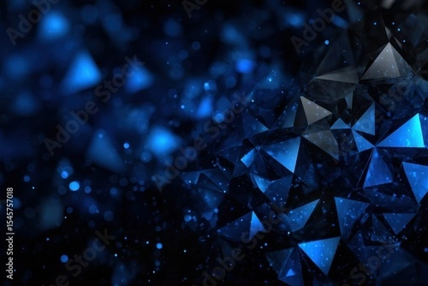 Fototapeta A dark blue background with a lot of triangles