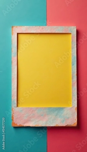 Obraz Colorful vibrant polaroid frame, bright and fun , graphic, scrapbook, camera