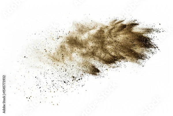 Obraz Shimmering particles of a dust spell, slowly settling, on a white background.