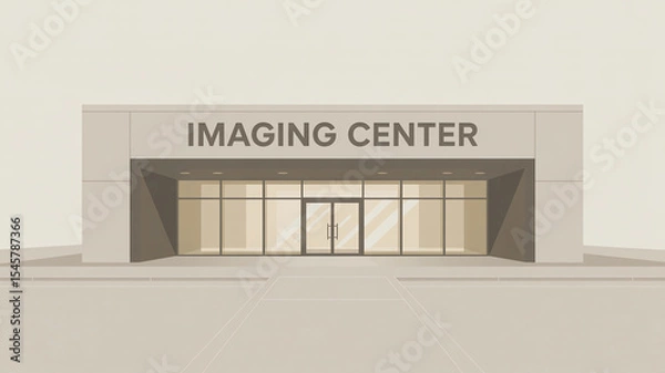 Fototapeta Large building with a sign that says Imaging Center
