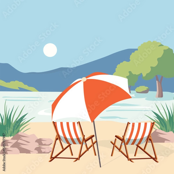 Obraz summer beach scene