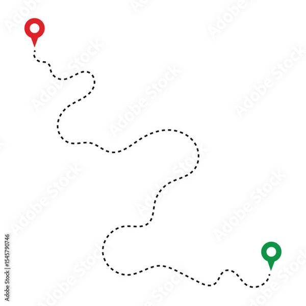 Fototapeta Map and location symbols. Geolocation map distance path. Location icon. Location pin place marker. Pinpoint, map search, route, navigator vector illustration in eps 10.