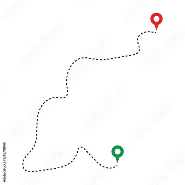 Obraz Map and location symbols. Geolocation map distance path. Location icon. Location pin place marker. Pinpoint, map search, route, navigator vector illustration in eps 10.