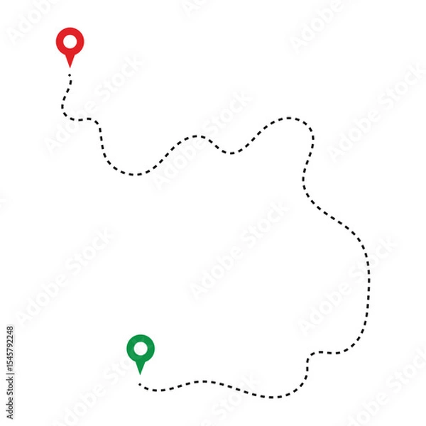 Obraz Map and location symbols. Geolocation map distance path. Location icon. Location pin place marker. Pinpoint, map search, route, navigator vector illustration in eps 10.